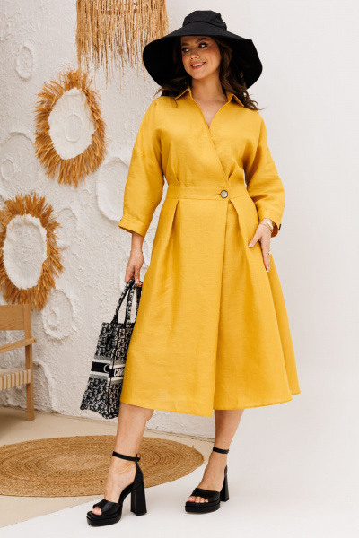 Платье Anastasia 1229 горчица - фото 2