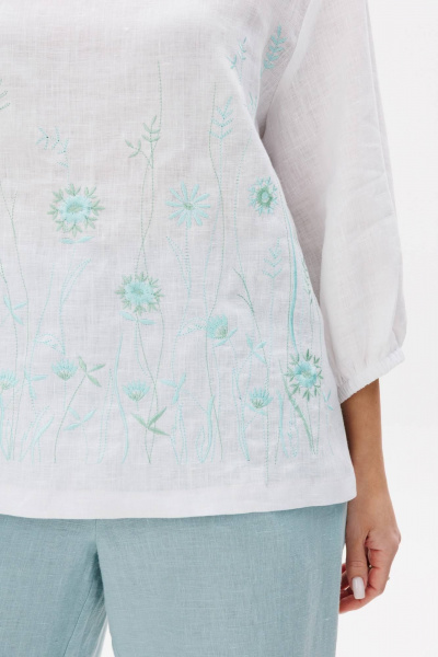 Блуза Ma Сherie 1158 белый+мятный - фото 6