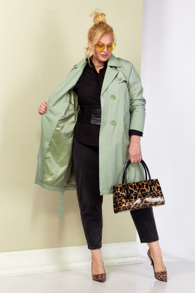 Плащ Shetti 2187 фисташка - фото 4