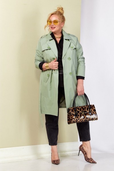 Плащ Shetti 2187 фисташка - фото 3