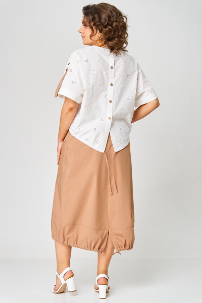 Блуза, юбка Aira Style 24122 молочно-бежевый - фото 8