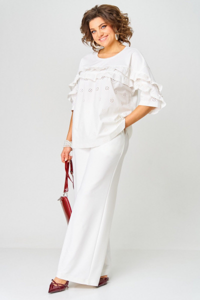 Блуза, брюки Aira Style 24225 молочный - фото 10