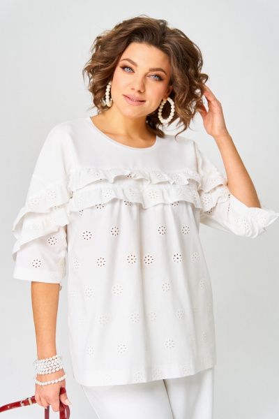 Блуза, брюки Aira Style 24225 молочный - фото 4