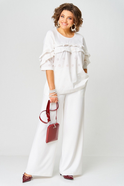Блуза, брюки Aira Style 24225 молочный - фото 3