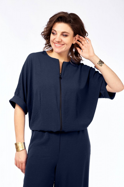 Комбинезон Ольга Стиль С-923 темно-синий - фото 4