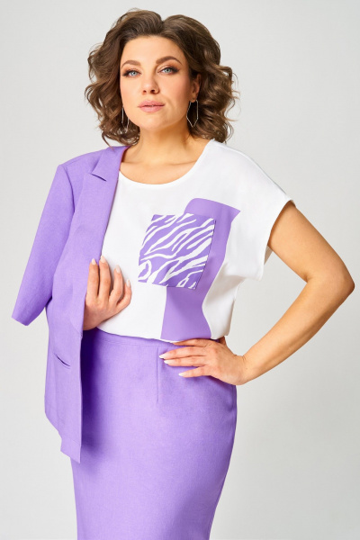 Блуза, жакет, юбка Мишель стиль 1269 лаванда - фото 9
