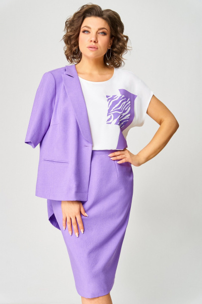 Блуза, жакет, юбка Мишель стиль 1269 лаванда - фото 8