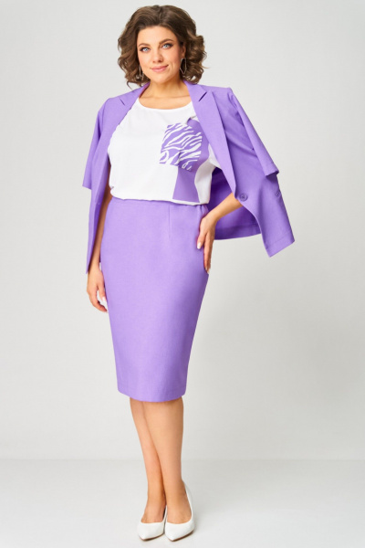 Блуза, жакет, юбка Мишель стиль 1269 лаванда - фото 1