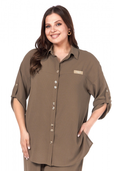 Брюки, рубашка Диомант 2063 коричневый - фото 5