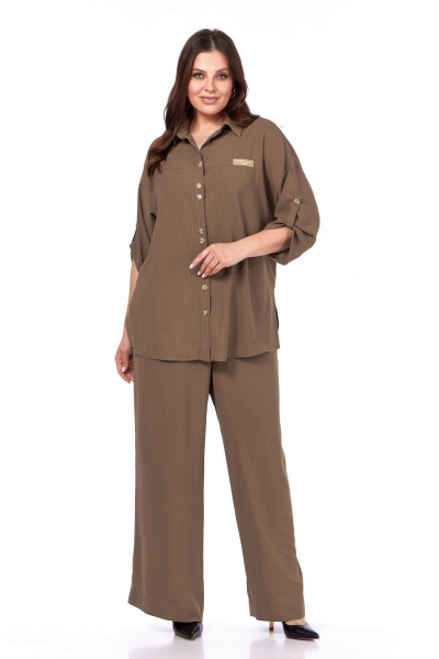 Брюки, рубашка Диомант 2063 коричневый - фото 4