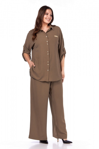 Брюки, рубашка Диомант 2063 коричневый - фото 3