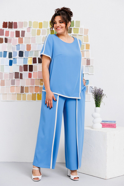 Блуза, брюки Romanovich Style 2-2671 голубой - фото 4