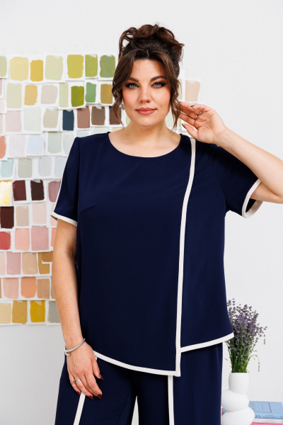 Блуза, брюки Romanovich Style 2-2671 синий - фото 8