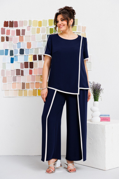 Блуза, брюки Romanovich Style 2-2671 синий - фото 4