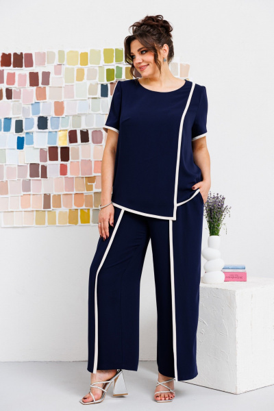 Блуза, брюки Romanovich Style 2-2671 синий - фото 2