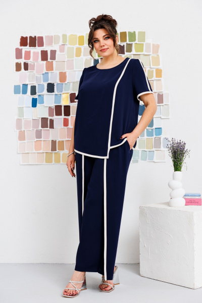 Блуза, брюки Romanovich Style 2-2671 синий - фото 1