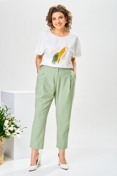 Блуза, брюки, жакет Romanovich Style 3-2377 белый/салатовый - фото 15
