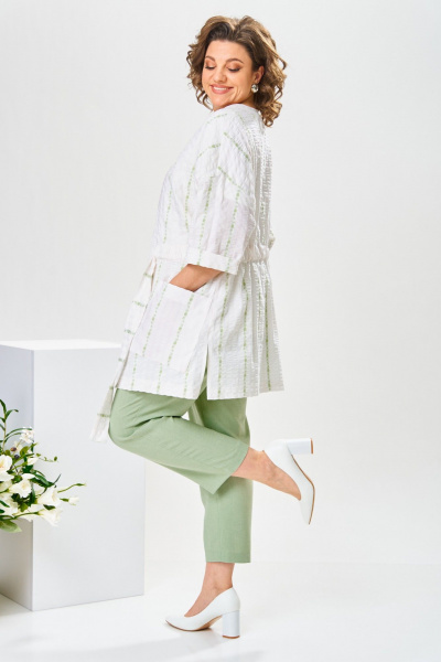 Блуза, брюки, жакет Romanovich Style 3-2377 белый/салатовый - фото 10