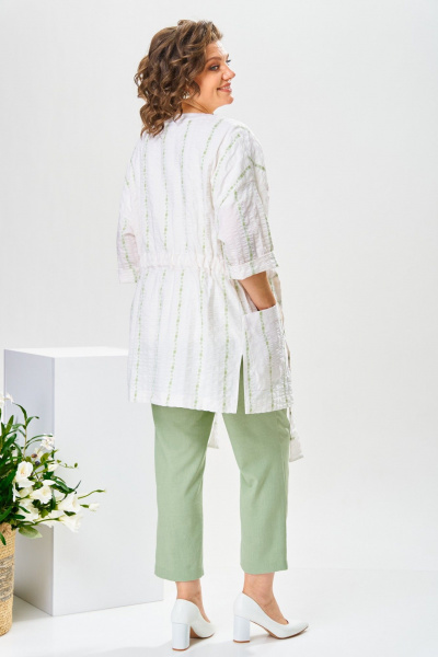 Блуза, брюки, жакет Romanovich Style 3-2377 белый/салатовый - фото 8