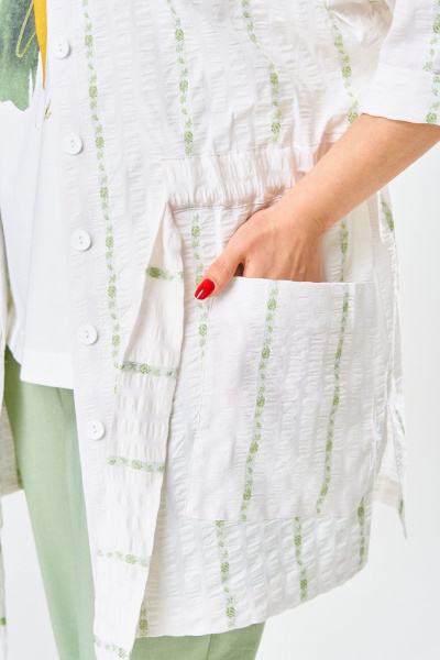 Блуза, брюки, жакет Romanovich Style 3-2377 белый/салатовый - фото 6