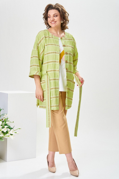Блуза, брюки, жакет Romanovich Style 3-2377 салатовый/бежевый - фото 15