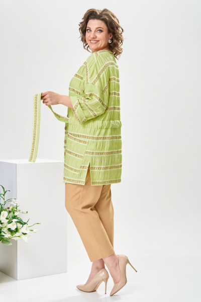 Блуза, брюки, жакет Romanovich Style 3-2377 салатовый/бежевый - фото 8