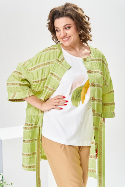 Блуза, брюки, жакет Romanovich Style 3-2377 салатовый/бежевый - фото 6