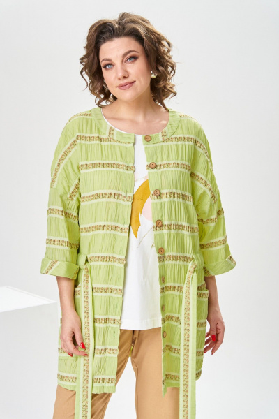 Блуза, брюки, жакет Romanovich Style 3-2377 салатовый/бежевый - фото 5