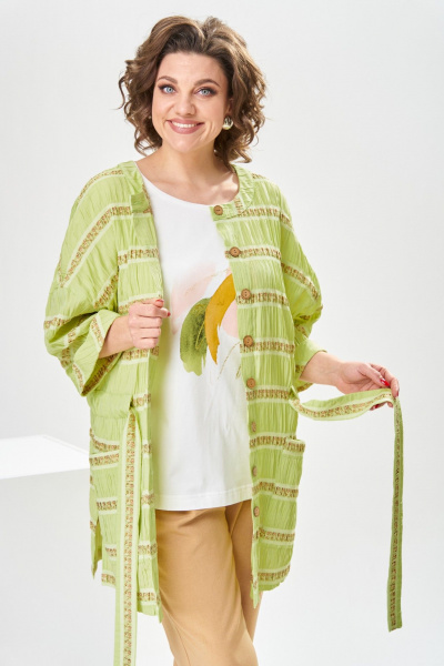 Блуза, брюки, жакет Romanovich Style 3-2377 салатовый/бежевый - фото 4