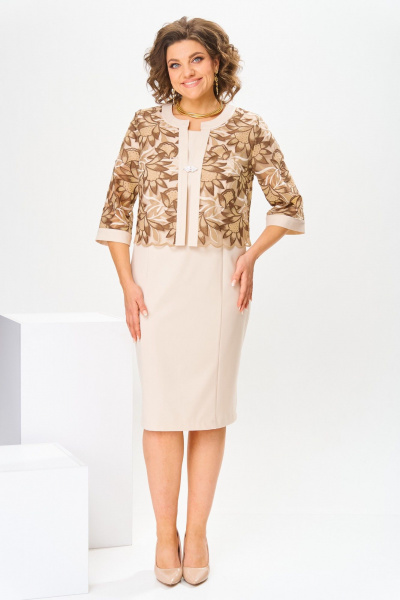 Жакет, платье Romanovich Style 3-2763 бежевый - фото 2
