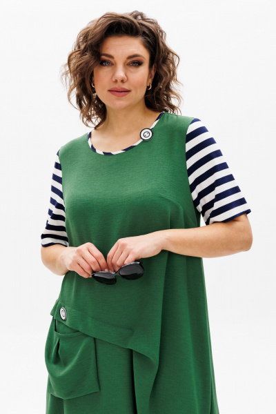 Платье Michel chic 2178 зеленый-полоска - фото 7