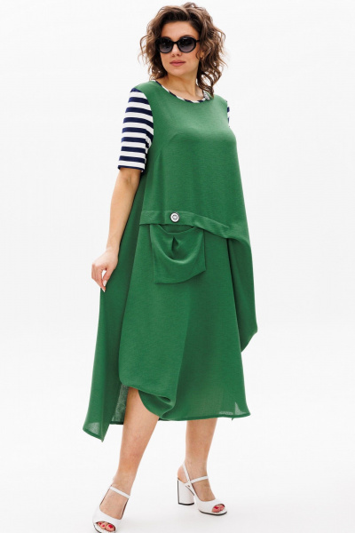 Платье Michel chic 2178 зеленый-полоска - фото 3