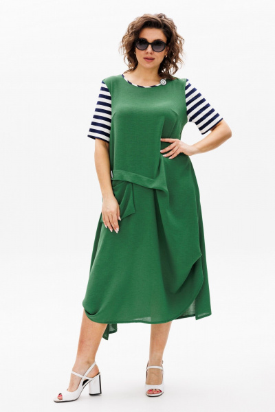Платье Michel chic 2178 зеленый-полоска - фото 2