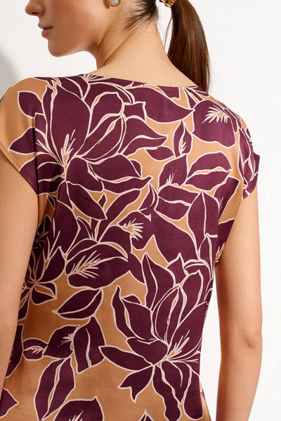 Блуза Nelva 22715 бордовый принт - фото 5