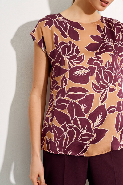 Блуза Nelva 22715 бордовый принт - фото 2