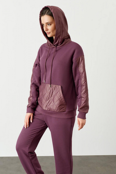 Джемпер Nelva 22719 пепельно-бордовый - фото 4