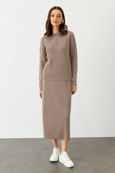 Джемпер Nelva 22740 бежевый - фото 2