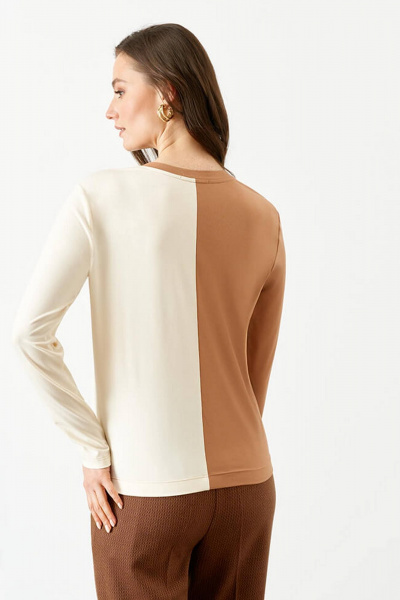 Джемпер Nelva 22767 охра/сливочный - фото 4