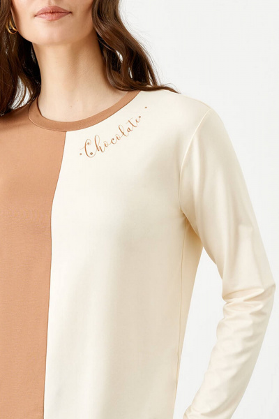 Джемпер Nelva 22767 охра/сливочный - фото 3