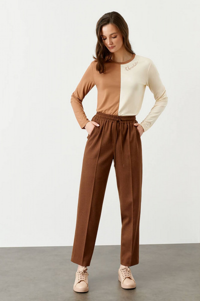 Джемпер Nelva 22767 охра/сливочный - фото 2