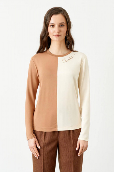 Джемпер Nelva 22767 охра/сливочный - фото 1