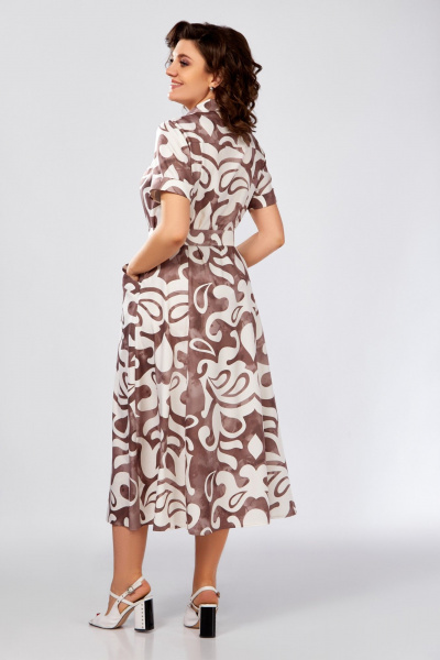 Платье Swallow 844 капучино_в_молочный_принт - фото 6