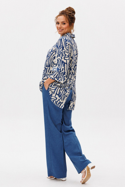 Блуза, брюки Mubliz 277 синий_графика - фото 13