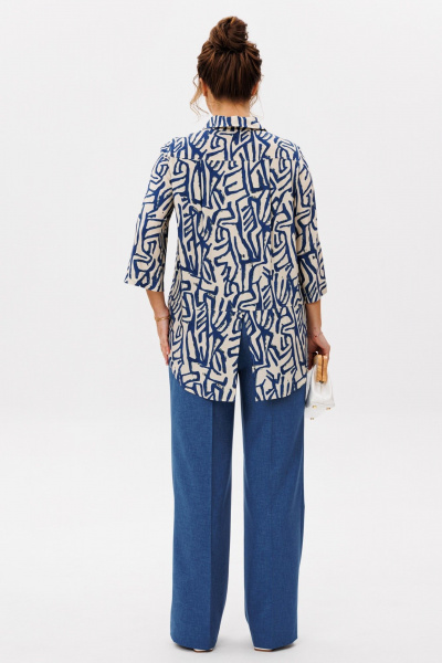 Блуза, брюки Mubliz 277 синий_графика - фото 12