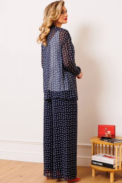 Блуза, брюки, топ Мода Юрс 2900 синий_якоря - фото 8