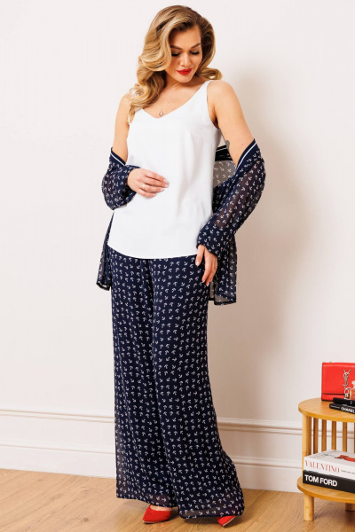 Блуза, брюки, топ Мода Юрс 2900 синий_якоря - фото 7