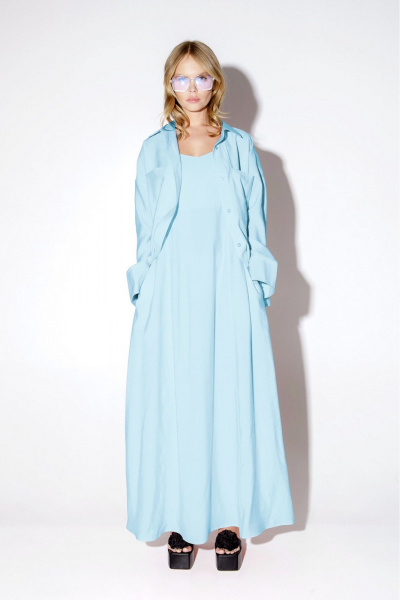 Платье, рубашка PiRS 5152 голубой - фото 1