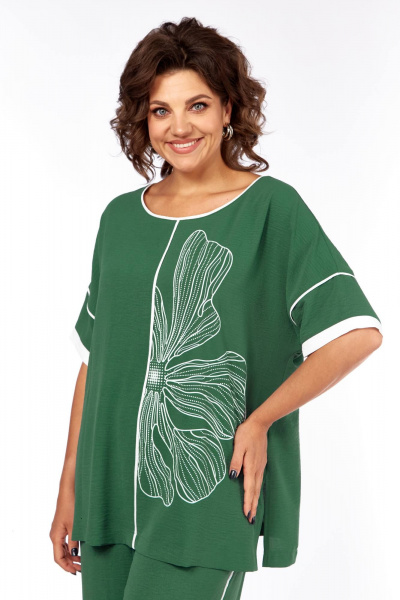 Блуза, брюки Диомант 2064 зеленый - фото 7