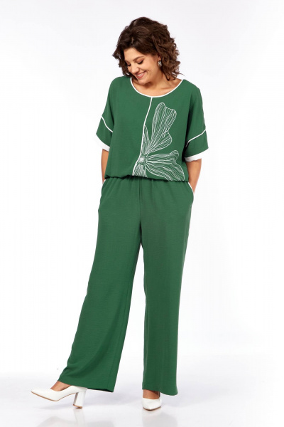Блуза, брюки Диомант 2064 зеленый - фото 4