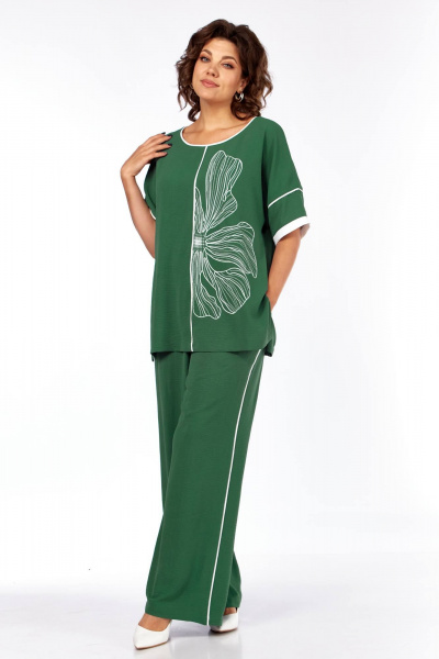 Блуза, брюки Диомант 2064 зеленый - фото 2